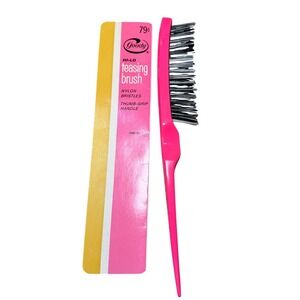Vintage Goody Teasing Brush Pink Rat Tail 70s Hair Tool USA